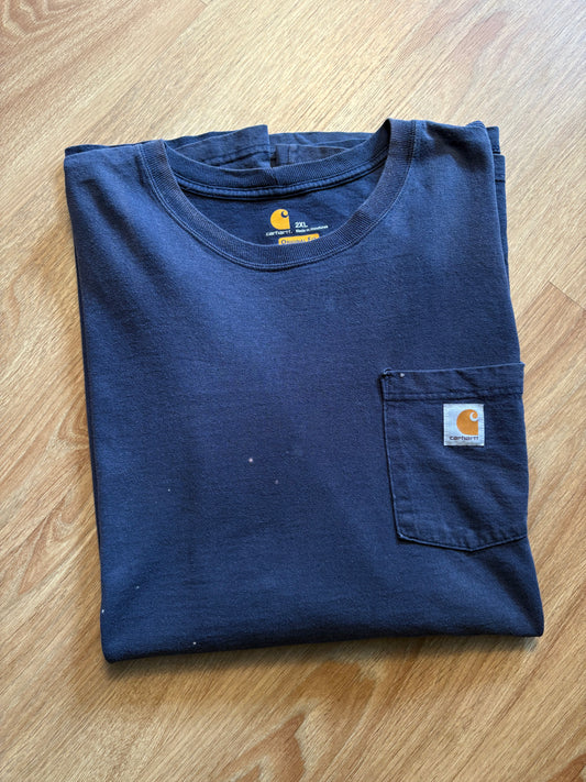 Carhartt Vintage Heavyweight Navy Blue Pocket Tee (XXL)