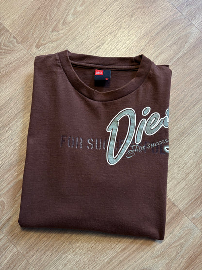Diesel Industry 2000s Choclate Brown Graphic Tee (M)