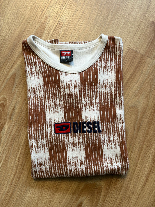 Diesel Industry 90s Pastel Brown Embroidered Top (L)
