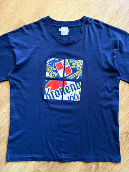 Kronenbourg Beer 90s Screen Stars Navy Blue Tee (XL)