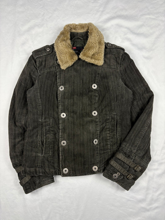 Vintage Diesel Double Closure Khaki Cord Jacket (women's L)