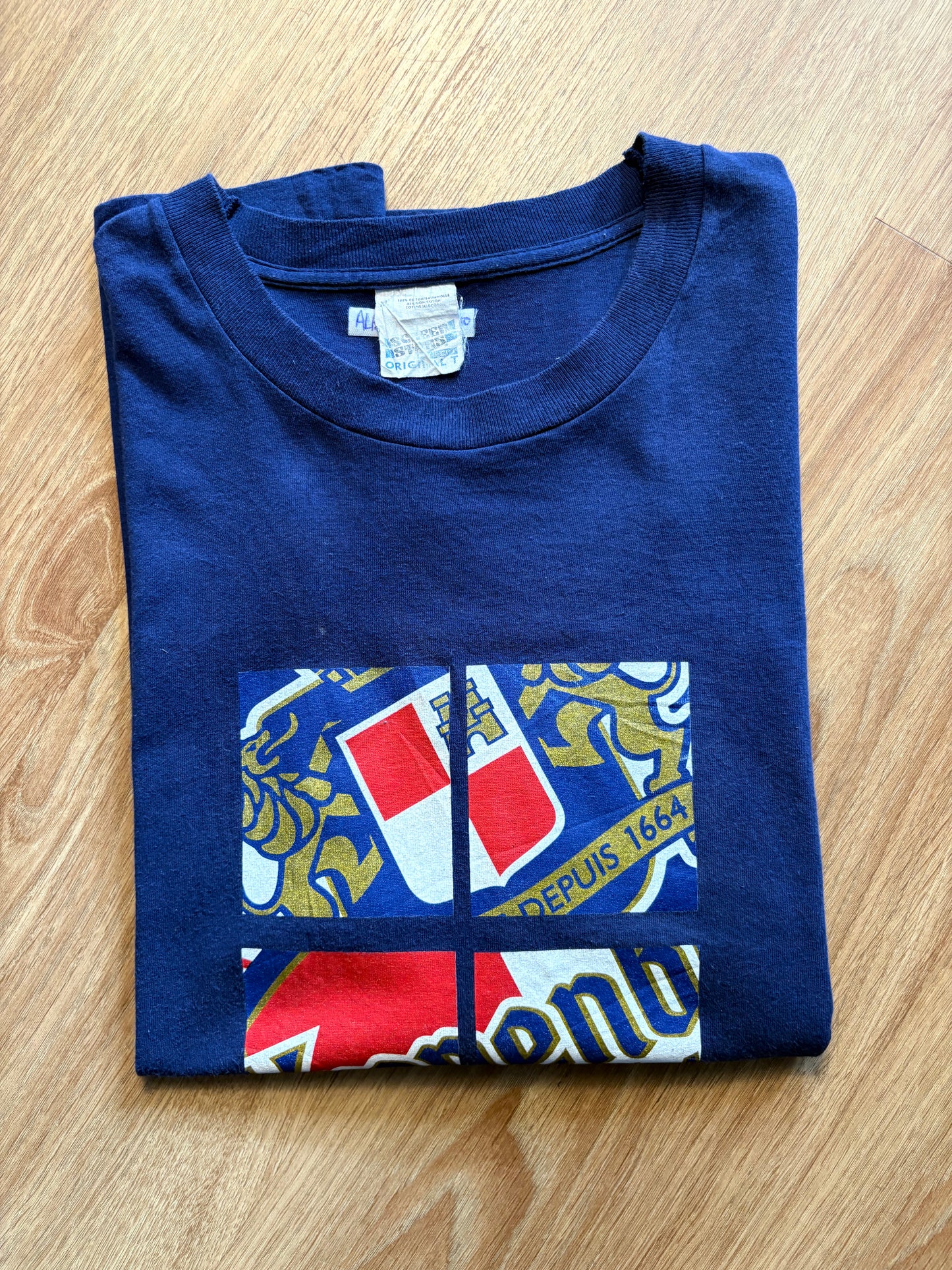 Kronenbourg Beer 90s Screen Stars Navy Blue Tee (XL)