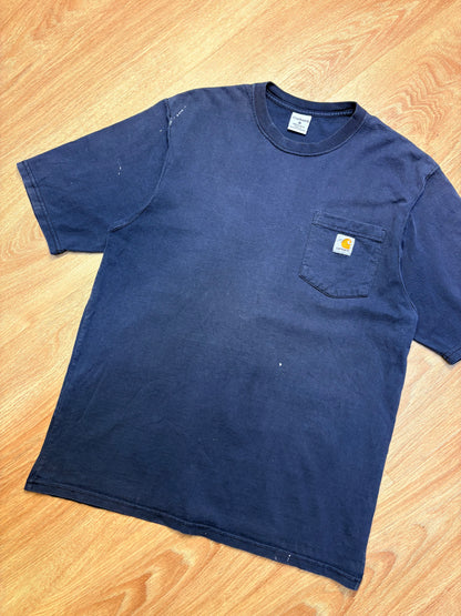Carhartt 2000s Navy Blue Pocket Tee (M)