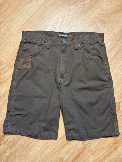 Vintage Wrangler Workwear Brown Canvas Shorts (32w)