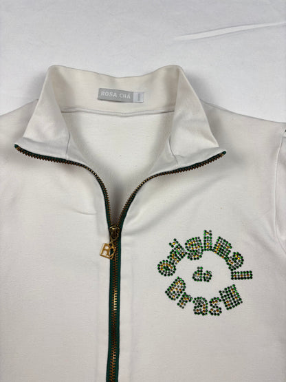 Vintage Brasil Football White + Green Track Jacket (women's S)
