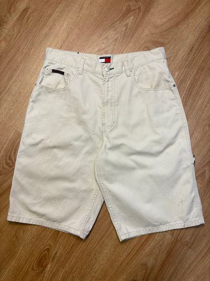 Vintage Tommy Hilfiger Chalk White Carpenter Shorts (32w)