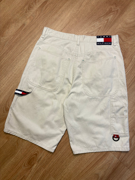 Vintage Tommy Hilfiger Chalk White Carpenter Shorts (32w)