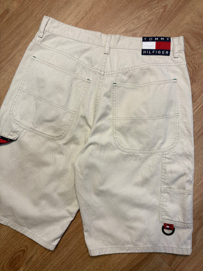 Vintage Tommy Hilfiger Chalk White Carpenter Shorts (32w)