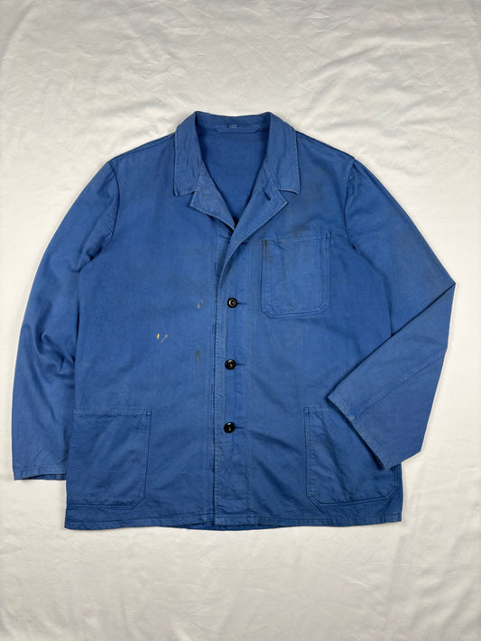 True Vintage 60s Blue French Workwear Chore Jacket (L)