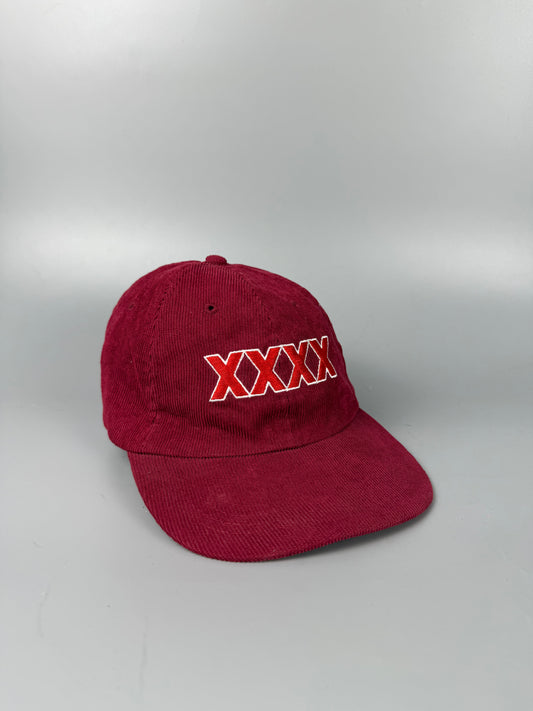 Vintage XXXX Australia Burgundy Corduroy Hat