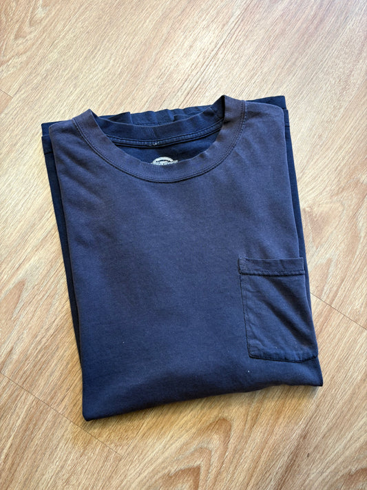 Vintage Dickies Workwear Washed Navy Blue Pocket Tee (L)