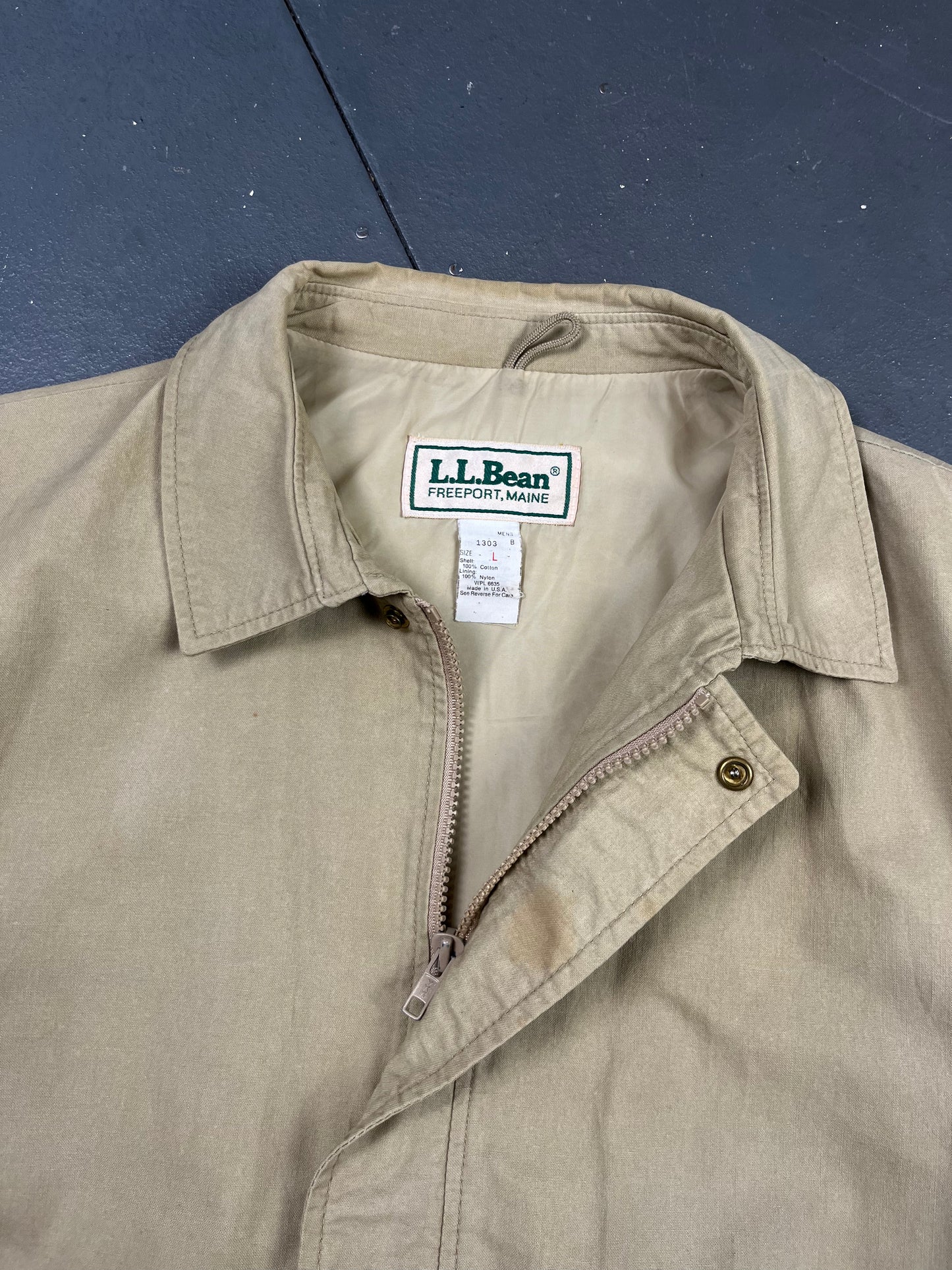 Vintage L.L. Bean 90s Cream Harrington Jacket (L)