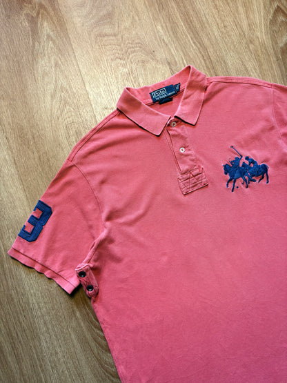 Ralph Lauren Big Horse 2000s Salmon Polo Top (XL)