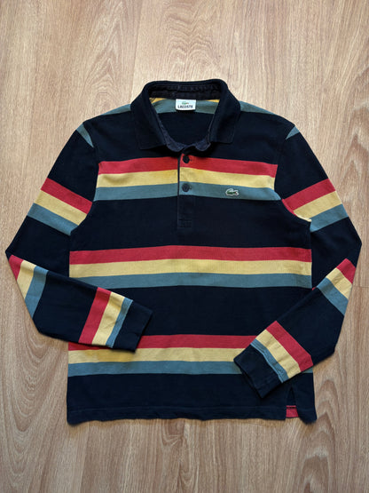 Vintage Lacoste Multi-colour Stripe Rugby Top (S)