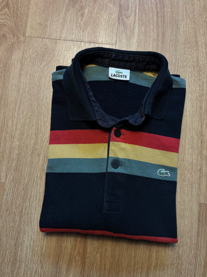 Vintage Lacoste Multi-colour Stripe Rugby Top (S)