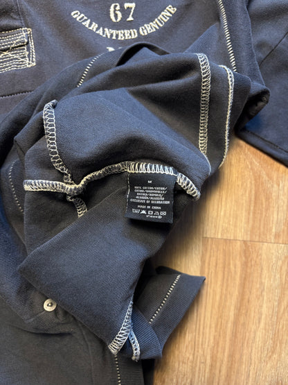 Ralph Lauren Embroidered Dark Grey Rugby Top (M)