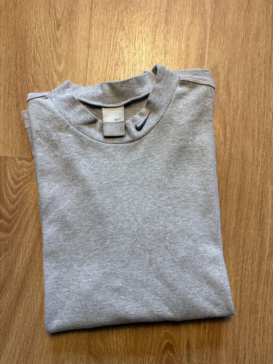 Vintage Nike Mock Neck Heather Grey Longsleeve Top (S)