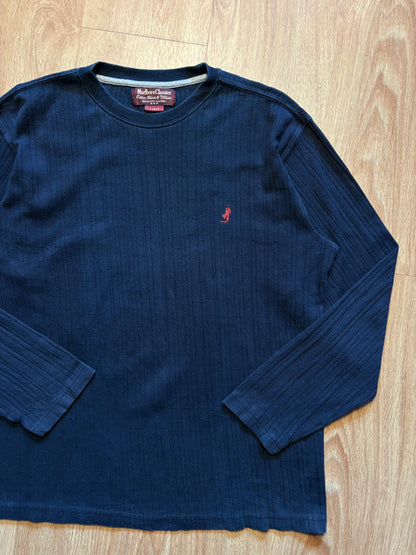 Vintage Marlboro Black Henley Longsleeve Top (L)