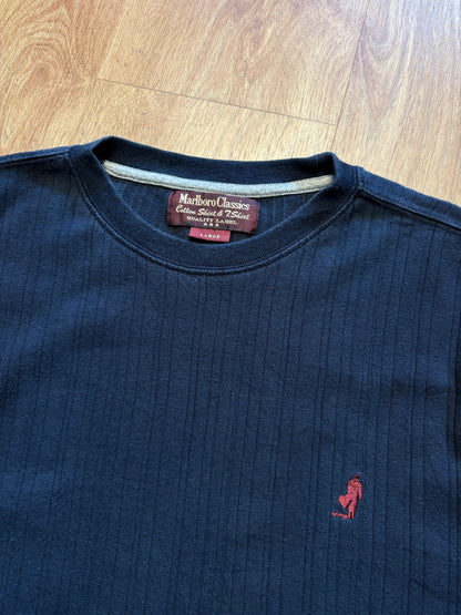 Vintage Marlboro Black Henley Longsleeve Top (L)