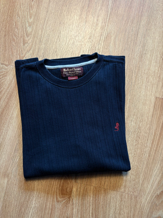 Vintage Marlboro Black Henley Longsleeve Top (L)