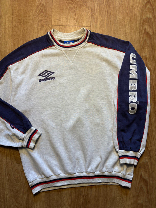 Vintage Umbro Embroidered Spellout Heather Grey (M)