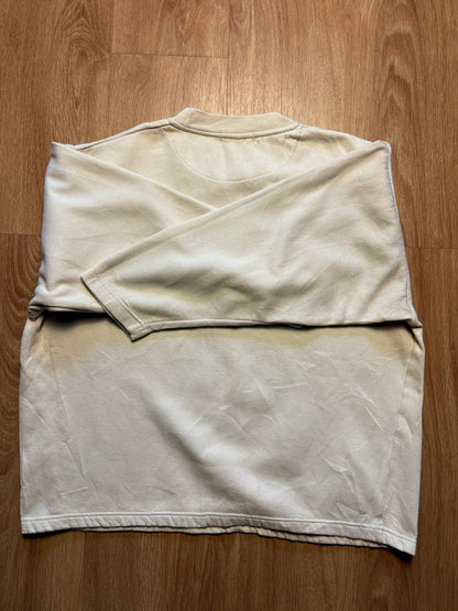 Vintage NAF NAF Embroidered Spellout Cream Sweatshirt (L)