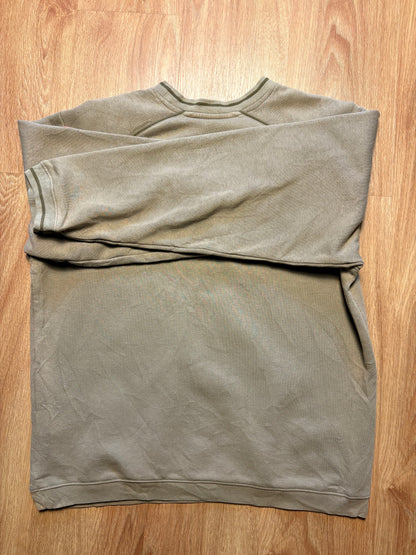 Vintage Nike Embroidered Spellout Khaki Green Sweatshirt (L)