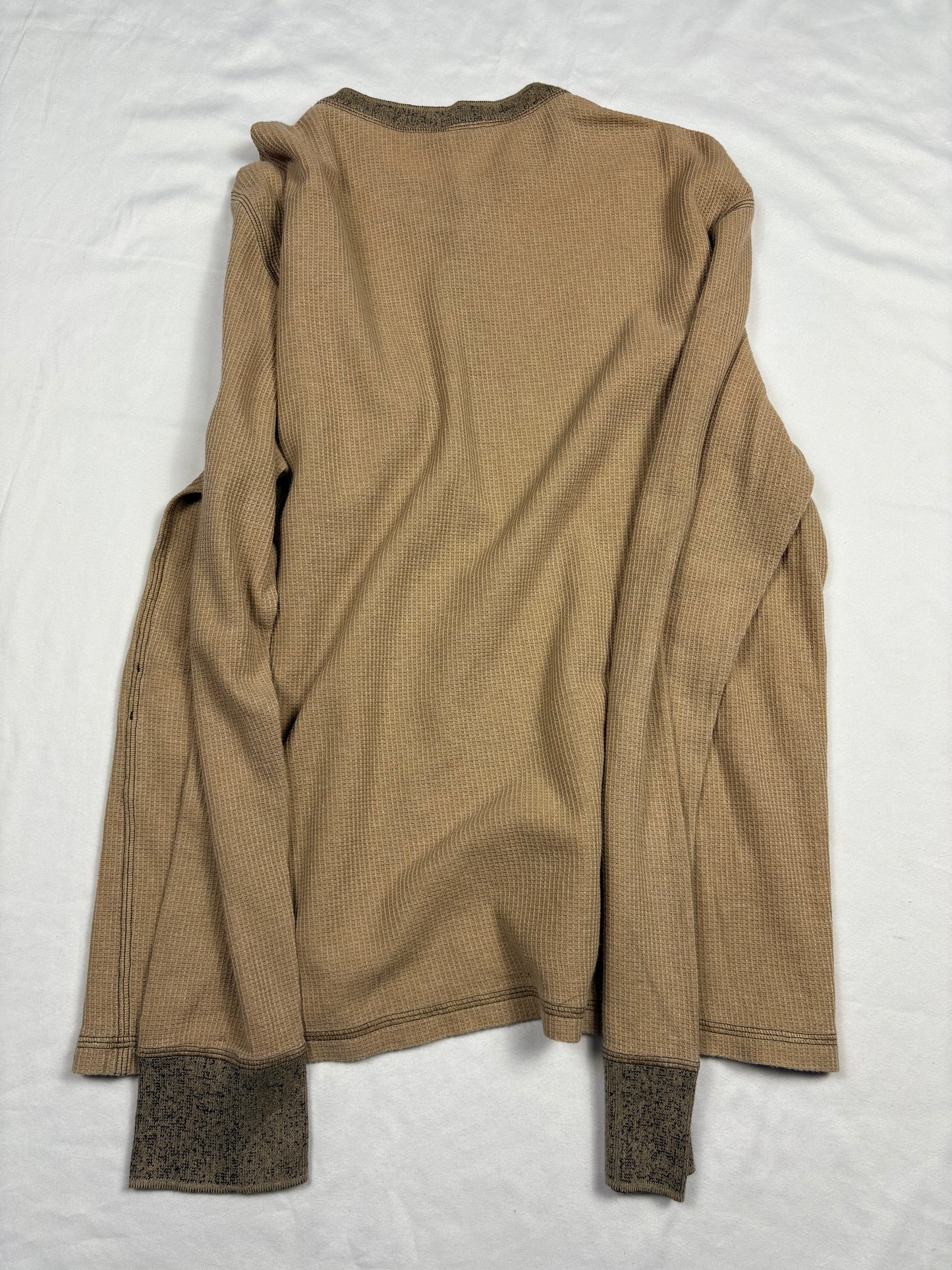 Vintage Dolce & Gabbana 90s Beige Henley Longsleeve Top (L)