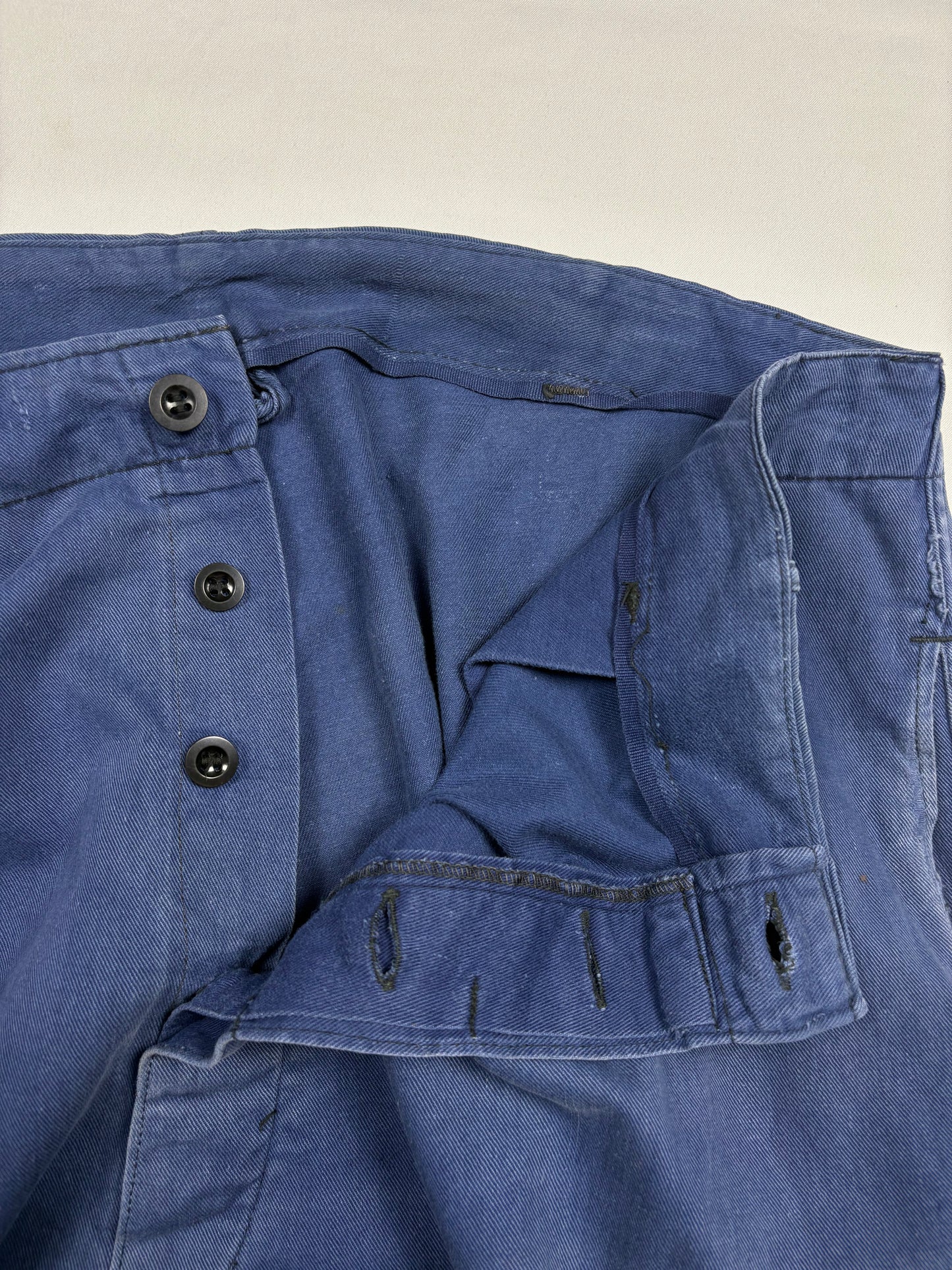 True Vintage 60s Blue French Workwear Cotton Trousers (38w)