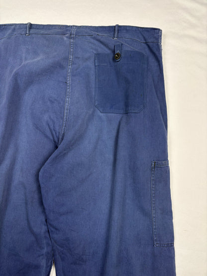 True Vintage 60s Blue French Workwear Cotton Trousers (38w)