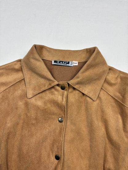 Vintage Italian Made Beige Crushed Velvet Shirt (women's S)