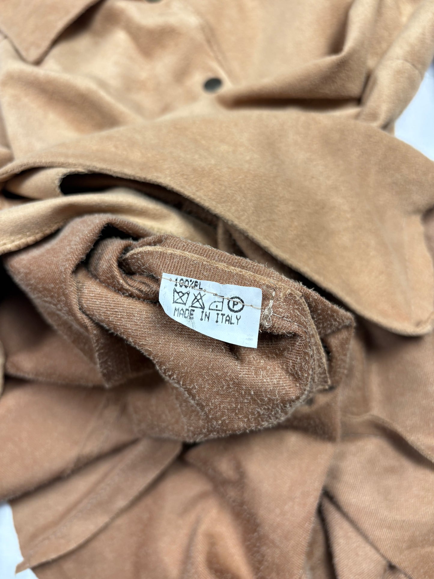 Vintage Italian Made Beige Crushed Velvet Shirt (women's S)