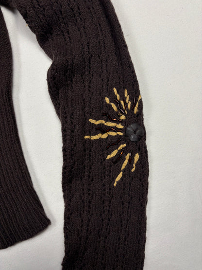 Vintage Italian Made Brown Wool Roll Neck Jumper (women's S)