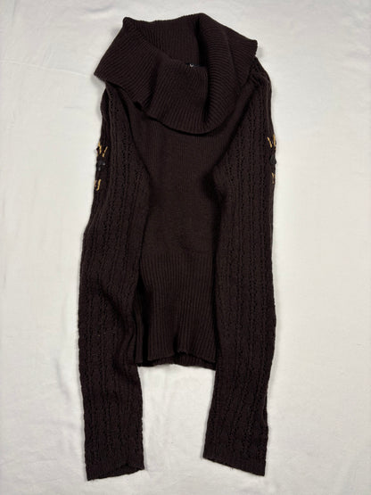 Vintage Italian Made Brown Wool Roll Neck Jumper (women's S)