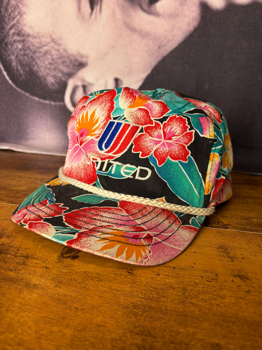 Vintage United Airlines Floral Trucker Hat