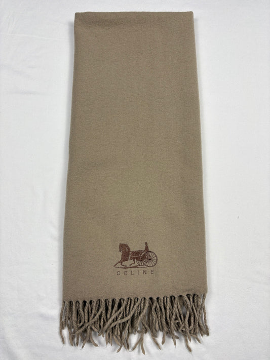 Celine Beige Wool Scarf