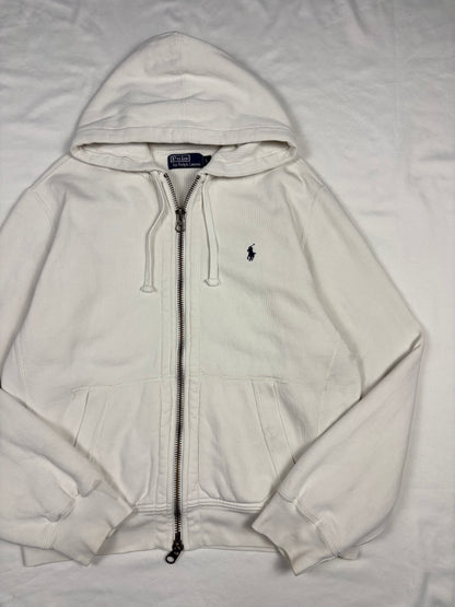 Ralph Lauren Heavyweight White Zip-up Hoodie (L)