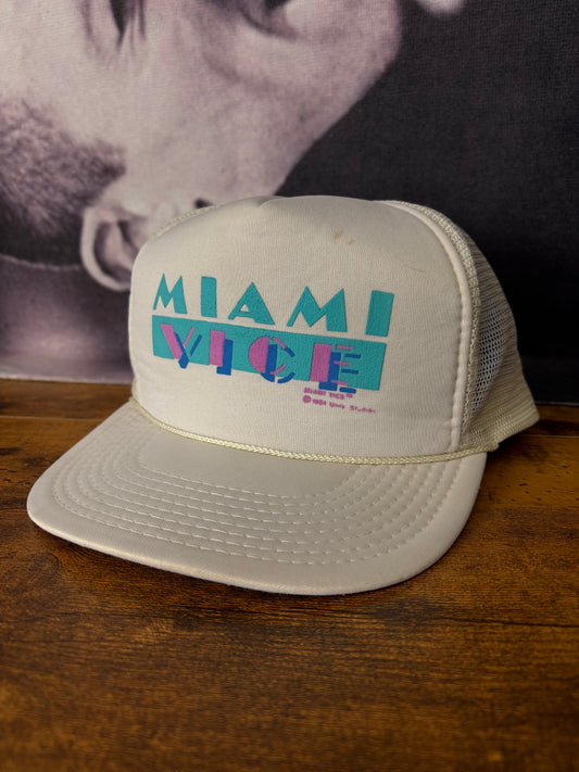 Vintage Miami Vice 1994 White Trucker Hat