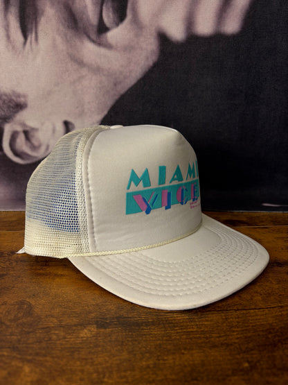 Vintage Miami Vice 1994 White Trucker Hat
