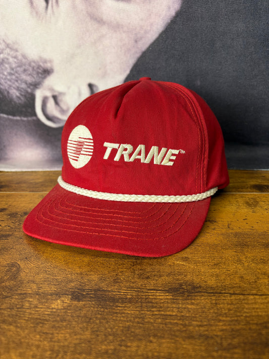 Vintage 90s White Strap Red Trucker Hat
