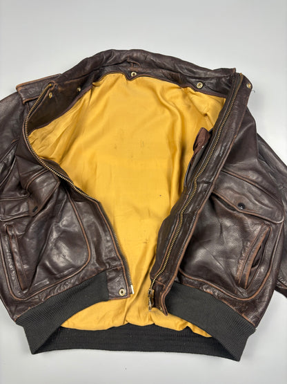 Vintage 1980s Aviation Leather A-2 Flight Jacket (M)