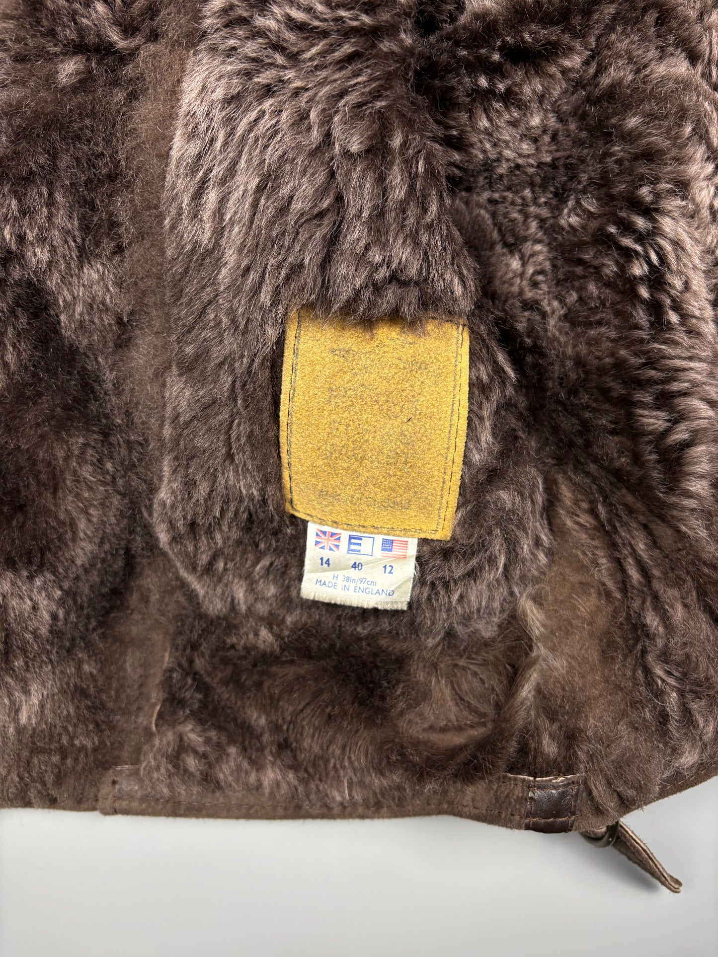 Vintage 1980s Sherling Lined Sheepskin Aviator Leather Jacket (women's L)