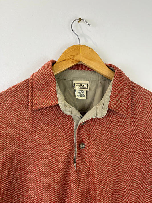 Vintage L.L. Beam 90s Burnt Orange Textured Polo Top (M)