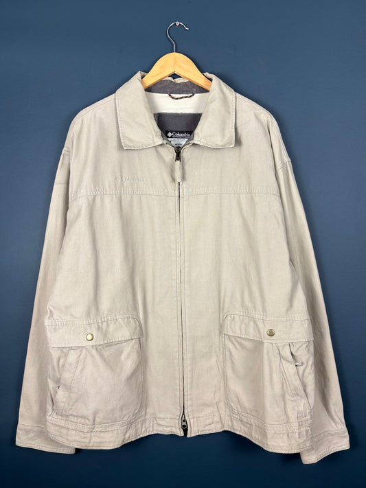 Vintage Columbia Sportswear Double Zip Cream Harrington Jacket (XL)