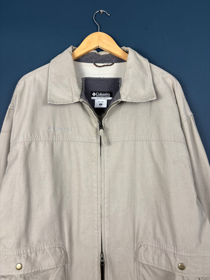 Vintage Columbia Sportswear Double Zip Cream Harrington Jacket (XL)