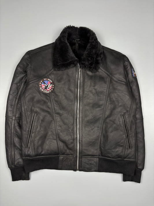 Vintage 1980s US Navy Sherling Lined B-3 Flight Leather Jacket (XL)