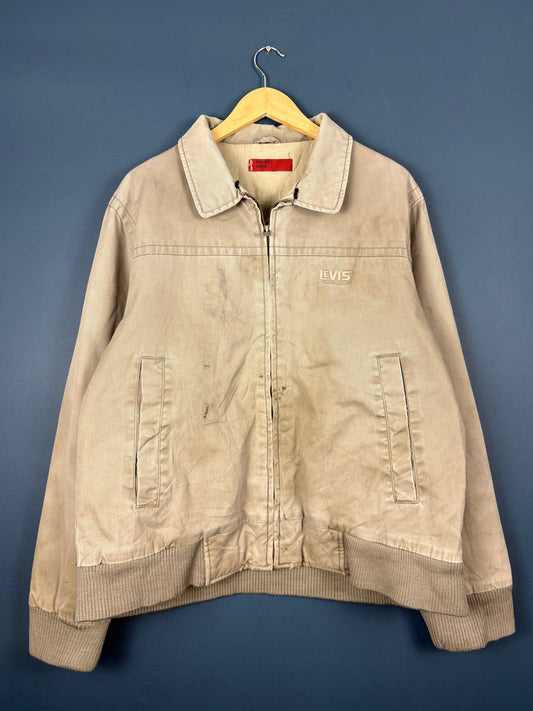 Vintage Levi's Cream Canvas Harrington Jacket (L)