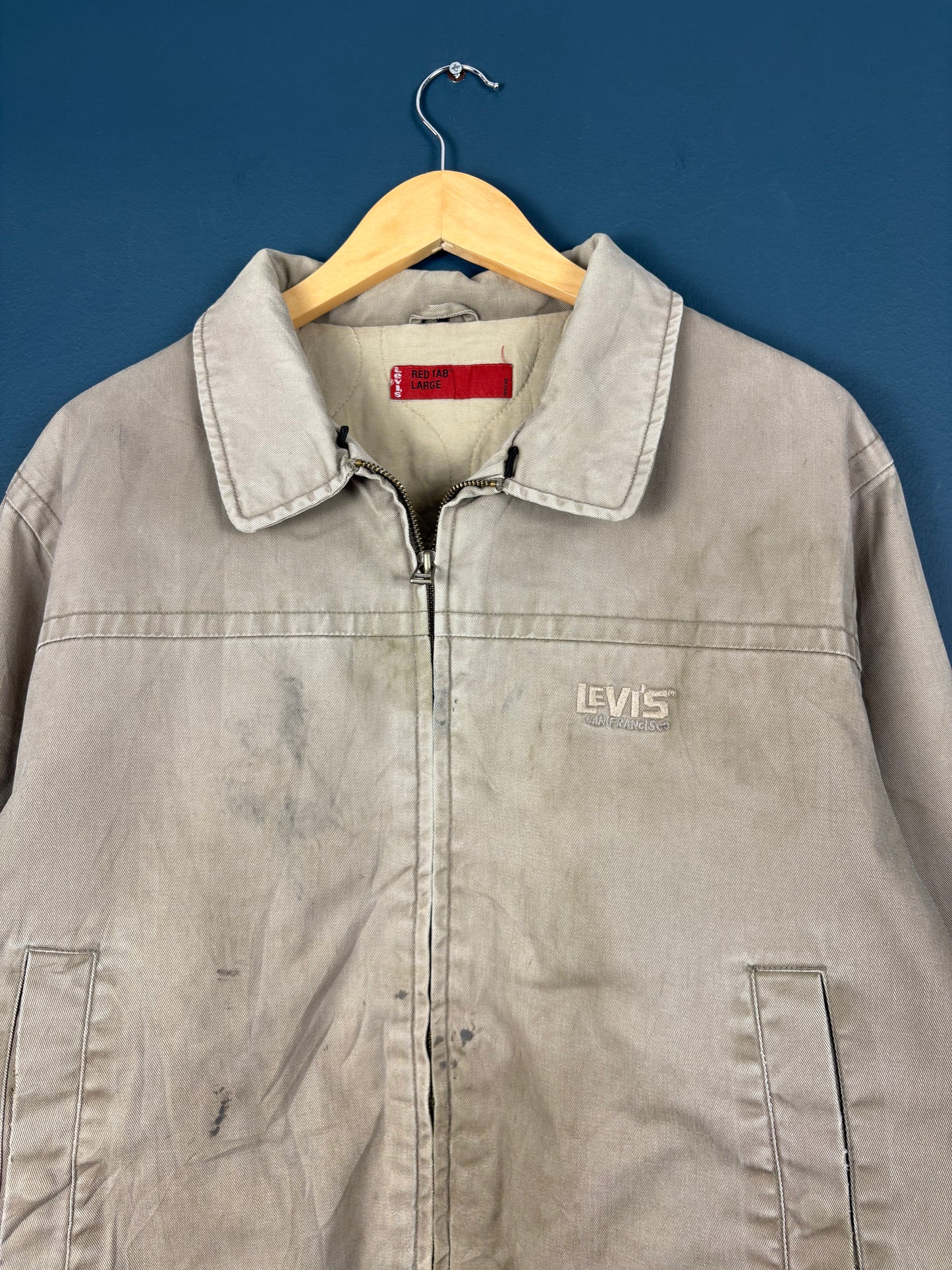 Vintage Levi's Cream Canvas Harrington Jacket (L)