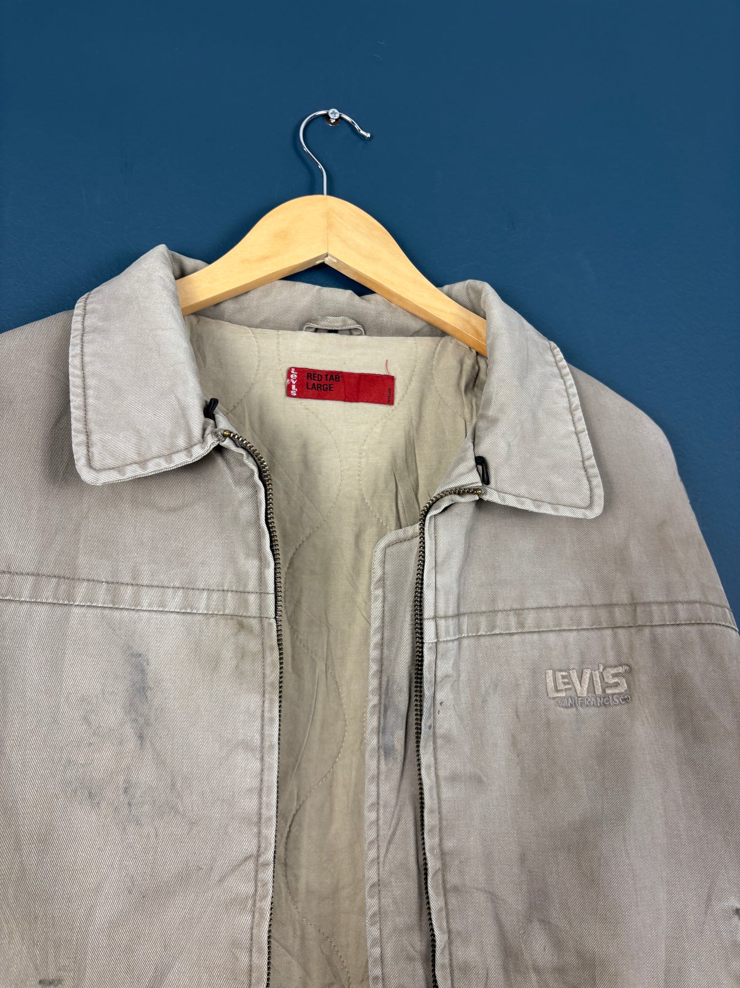 Vintage Levi's Cream Canvas Harrington Jacket (L)