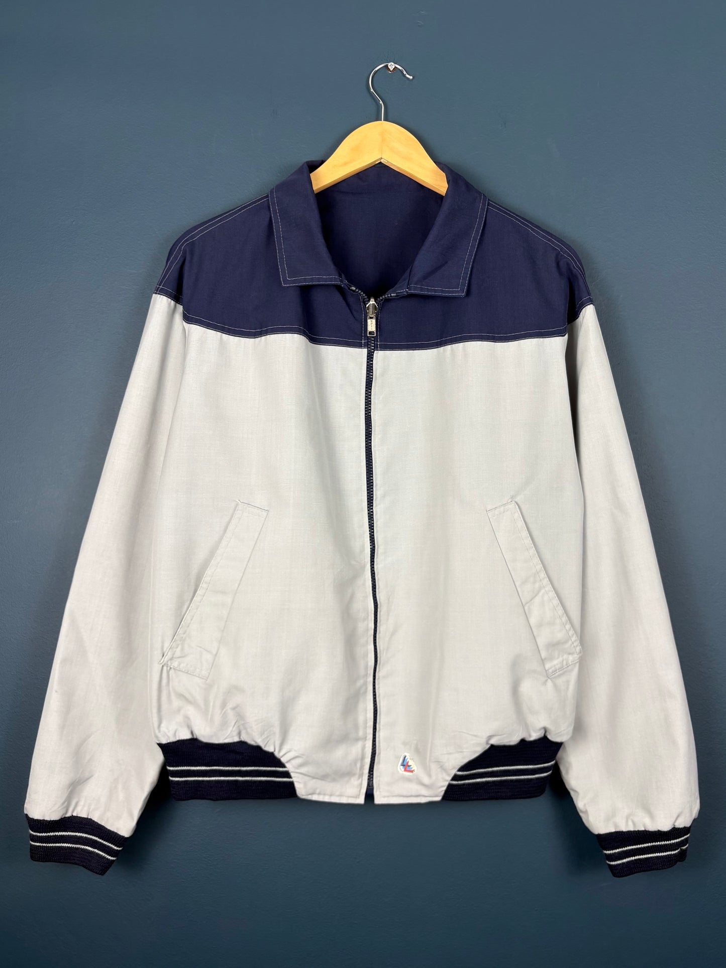 Vintage 80s European Navy Reversible Harrington Jacket (M)